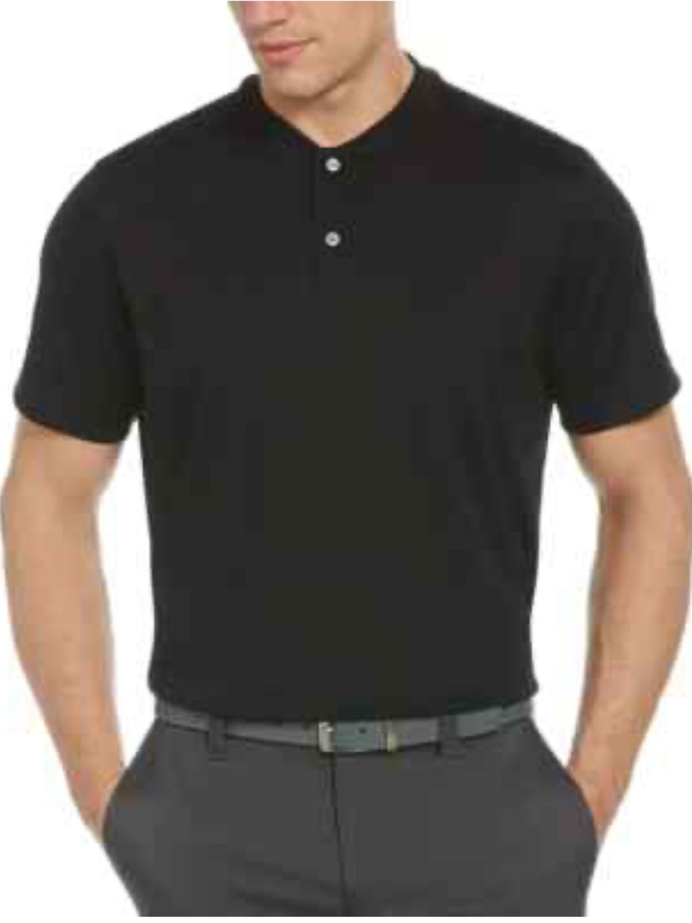 NWT Men's PGA Tour Black Short-Sleeve Henley Shirt Size M